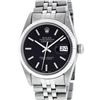 Image 1 : Rolex Mens Stainless Steel Black Index 36mm Datejust Wristwatch