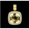Image 1 : David Yurman Albion Citrine and Diamond Pave Pendant - Sterling Silver and 18KT