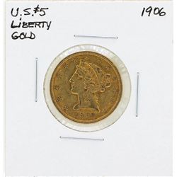1906 $5 Liberty Head Half Eagle Gold Coin