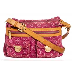 Louis Vuitton Pink Denim Monogram Baggy PM Shoulder Bag