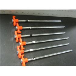 Set of 6 Heavy duty 1/4" x 10" Tent pegs/ excellent for rocky hard ground
