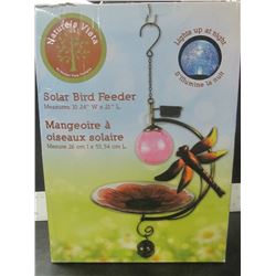Solar Bird Feeder 10.5 x 21" lights up at night