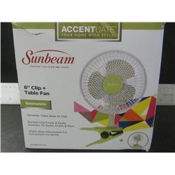 Sunbeam 6" clip + table fan