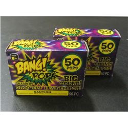 2 new Packs of Bang Pops / 50 in each / throw em toss em Big bang sound