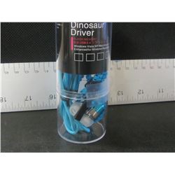 New Metal Dinosaur Driver Zippered Headphones / blue