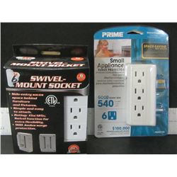 Swivel Mount 6 Socket and 6 outlet Surge Protector