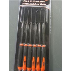 New Pick & Hook set 6 piece long reach with rubber grip