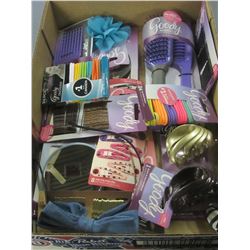 Flat full of New Goody Hair products / ouchless no metal elastics/brushes