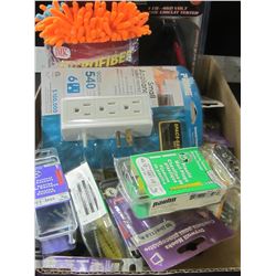 Large flat of Hardware / 3 microfiber sponge/plugs/screws/surge protector