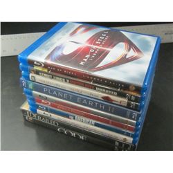 Lot of 10 DVD Movies / 8 are Blue Ray