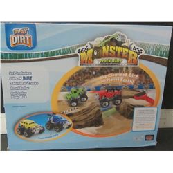 Monster Truck Rally / 2 trucks / dirt , sand / and roller / NO PLAY MAT