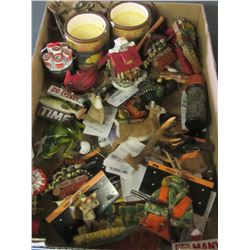 Large flat Full of Hanging orniments / including 2 scented candles