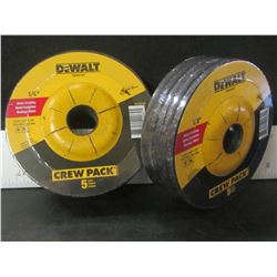 2 DeWalt Crew Pack of 5 metal grinding disks / 4 - 1/2" x 1/4" x 7/8