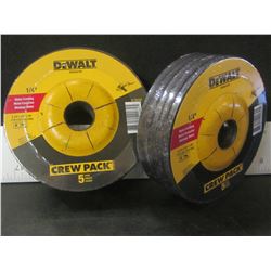 3 DeWalt Crew Pack of 5 metal grinding disks / 4 - 1/2" x 1/4" x 7/8