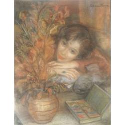 Róna Kára (1901-1987): Fekvo no virággal