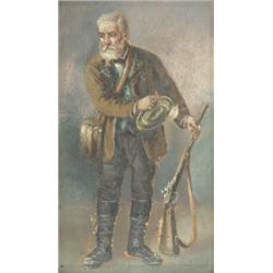 XIX sz. végi ismeretlen festo: Öreg vadász