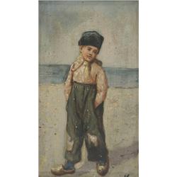 XIX sz végi ismeretlen festo: Pipázó kisfiú
