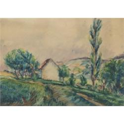 Derkovits Gyula (1894-1934): Domboldali ház fák között