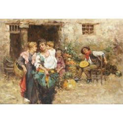 Giuseppe ? Pitto (1837- 1928): Vásári jelenet