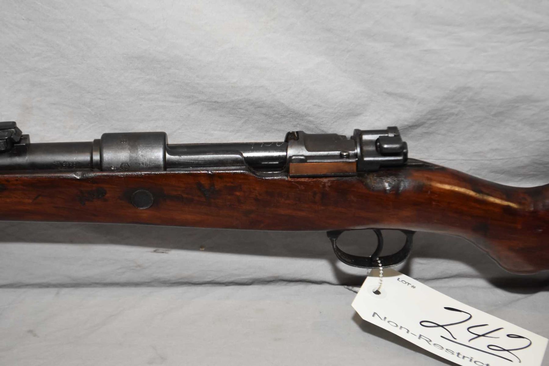 German Mauser Model K98 7.92 Cal Full Wood Military Bolt Action Rifle w ...