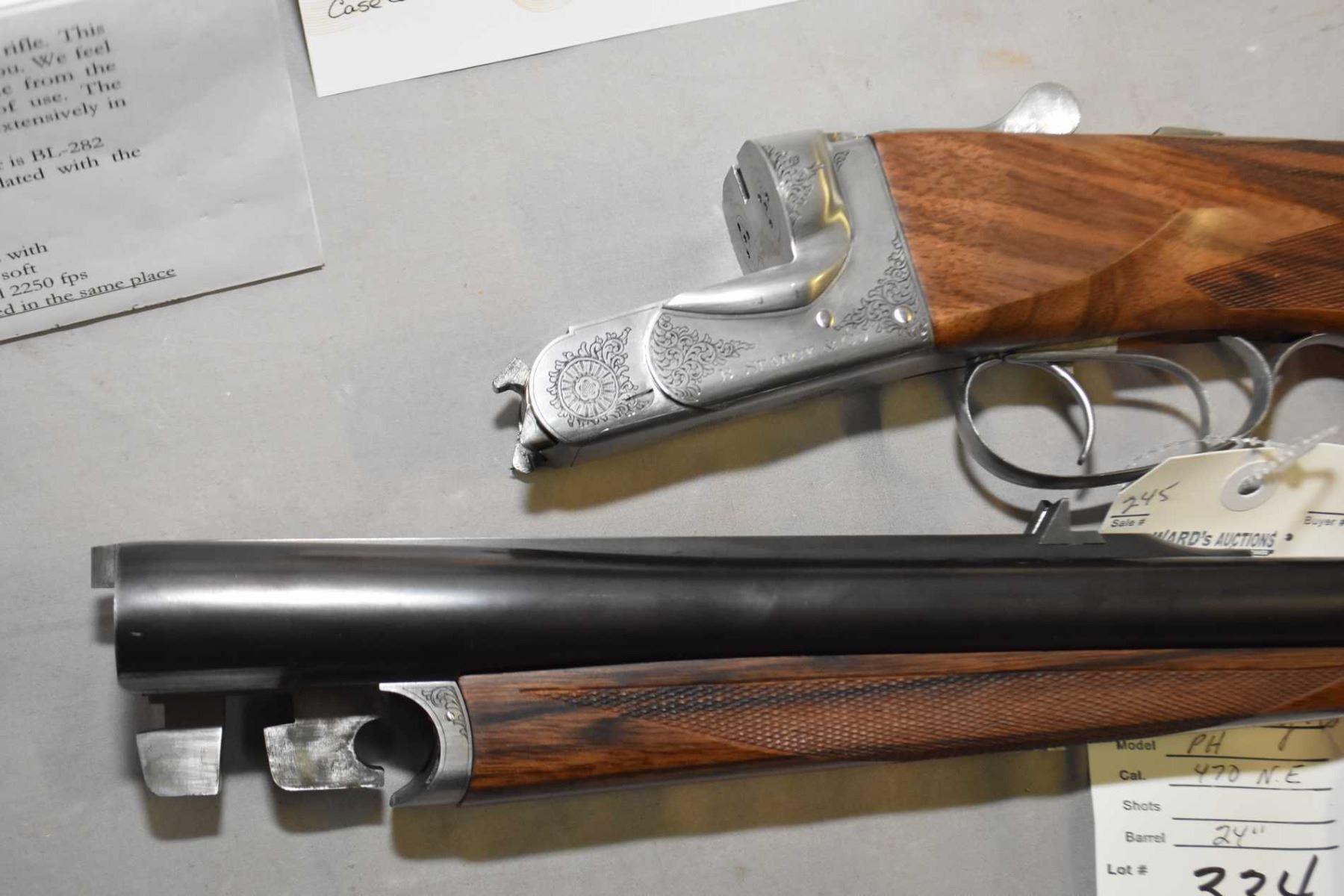 B.Searcy and Co. Sturgis SD Model PH .470 Nitro Express Cal Side By ...