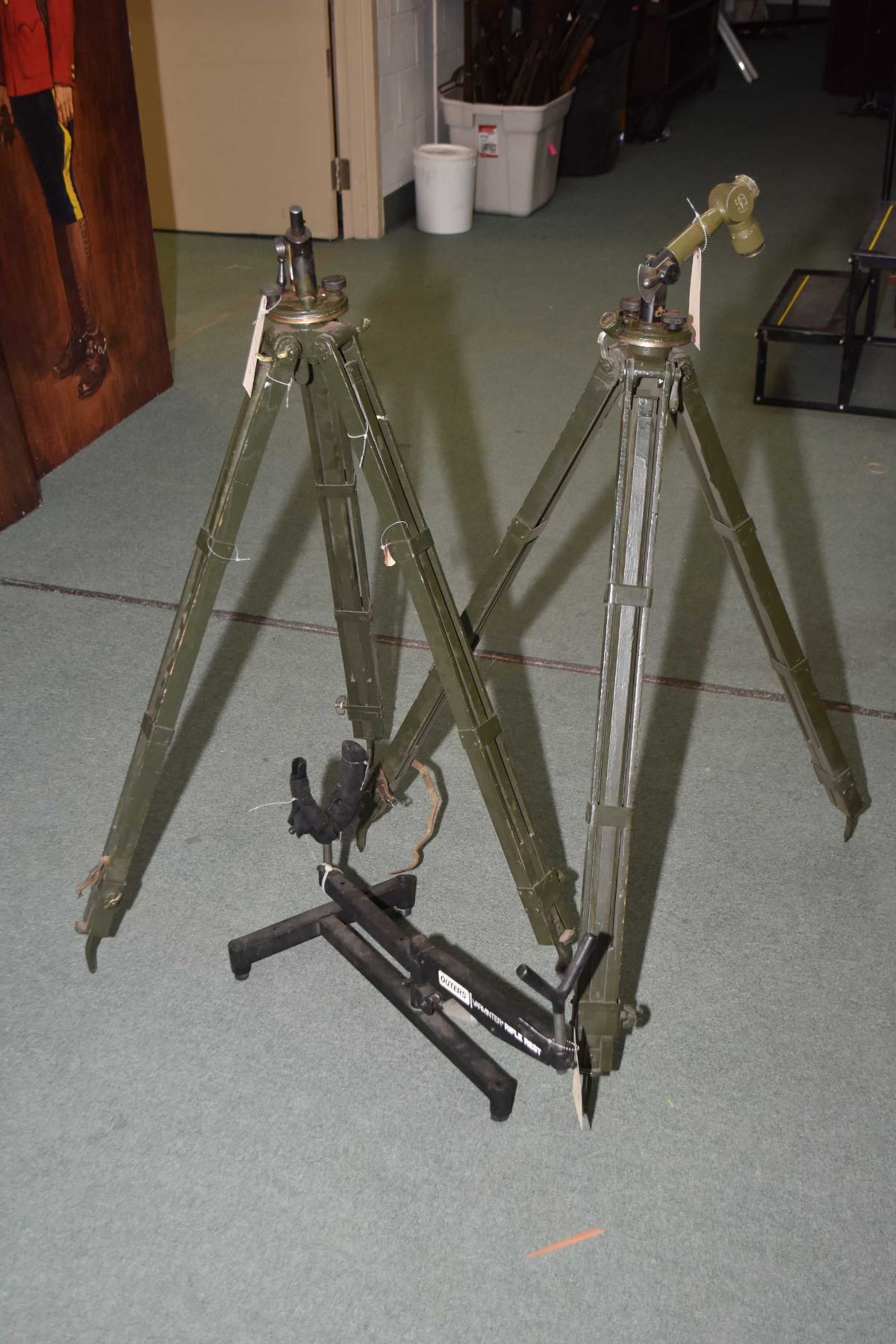 Two Vintage Military Tri-pods and a Outers Varminter Rifle Rest