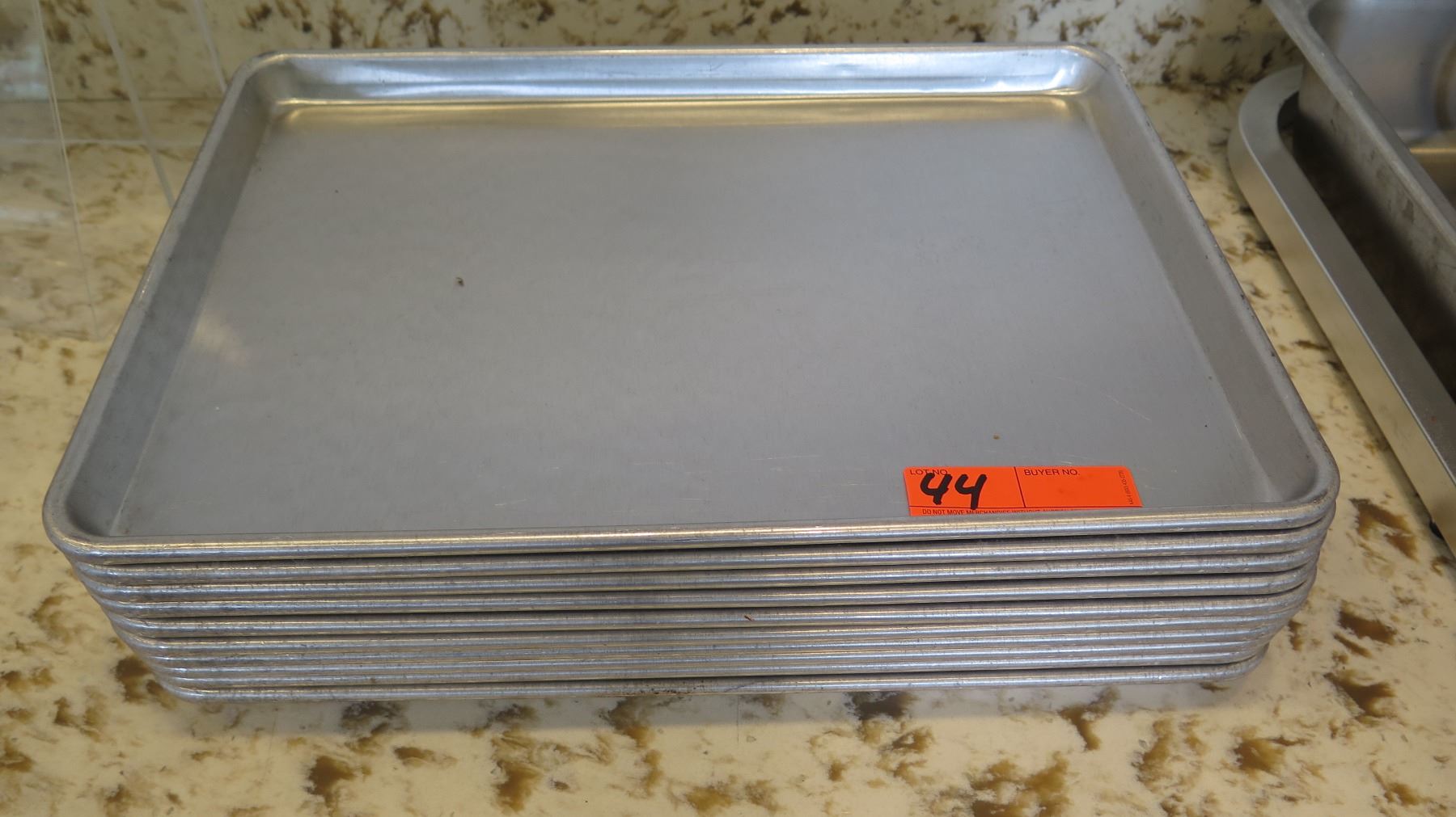 Qty 10 Aluminum HalfSize Sheet Pans, 13" X 18" X 1"