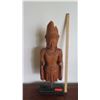 Image 13 : Bagan (Burma) Carved Wood Deity Torso on Stand 26" H (wood split)