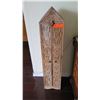 Image 1 : Tall Steepled Carved Indonesian Wooden Cabinet, 40" H, Carved Figural & Skull Motifs