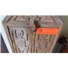 Image 3 : Tall Steepled Carved Indonesian Wooden Cabinet, 40" H, Carved Figural & Skull Motifs