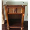 Image 1 : Balinese Wooden Night Stand w/Carved Reeded Diamond Accents, Approx. 27" H