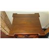 Image 2 : Balinese Wooden Night Stand w/Carved Reeded Diamond Accents, Approx. 27" H