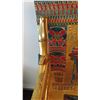 Image 4 : Painted Gilt Wooden Egyptian Revival Chair, Reproduction, Inlaid Woven Seat, 25" x 22" x 41"