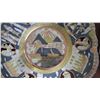 Image 3 : Qty 2 Painted Egyptian Decorative Metal Plates w/ Gilt Detail, Approx 9.5" Dia.