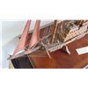 Image 15 : Large Wooden Ship Model, Used as Movie Prop, 4-Masted Ship w/ Rigging, Approx. 58" L, 38" H, Aged Co