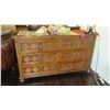 Image 1 : Balinese Wooden Double Chest of Drawers w/Carved Reeded Diamond Motif 56" x 21" x 31" H