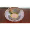 Image 2 : Painted Iridescent Glass Bowl, Approx. 15.5" Dia.