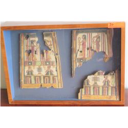 Wooden Egyptian Side Panels from Canopic Chest, Circa 300 B.C.E, 11-13" H, Ptolemaic Period (one pan