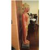 Image 8 : Tall Red Lacquered Carved Wood Standing Buddha w/Mirror Glass Applique, 66" H