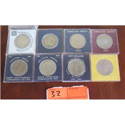 8 Commemorative Coins 1968 to 1971 (Western Samoa, New Zealand, etc.)