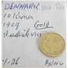 Image 1 : Denmark 1909 Gold Coin - 10 Kroner