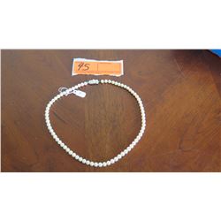 Mikimoto 5.5mm Cultured Pearl Necklace, 75 Pearls, 17" L, Silver Clasp w/ 4mm pearl
