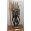 Image 5 : New Guinea Polychromed Carved Wood Figurine w/ Seashell Eyes 26" H