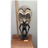 Image 6 : New Guinea Polychromed Carved Wood Figurine w/ Seashell Eyes 26.5” H