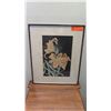 Image 1 : Framed Watercolor Lillies, Aged Condition 16.5" x 21"