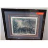 Image 1 : Framed "Conversation in the Rain", Avi Thaw, Artist's Proof w/Original Signature, 1983, 21"X18"