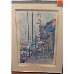Framed Lt. Ed. Print 50/250 "Lido Village" by Eleni Venetos, Original Signature 18" x 24"