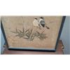 Image 2 : Framed Japanese Watercolor Art, Birds 14" x 18" (shows some age wear)