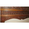 Image 10 : Balinese Painted Carved Wooden Headboard w/ Vine & Floral Motifs 7'4" W x 59" H