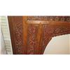 Image 8 : Balinese Painted Carved Wooden Headboard w/ Vine & Floral Motifs 7'4" W x 59" H